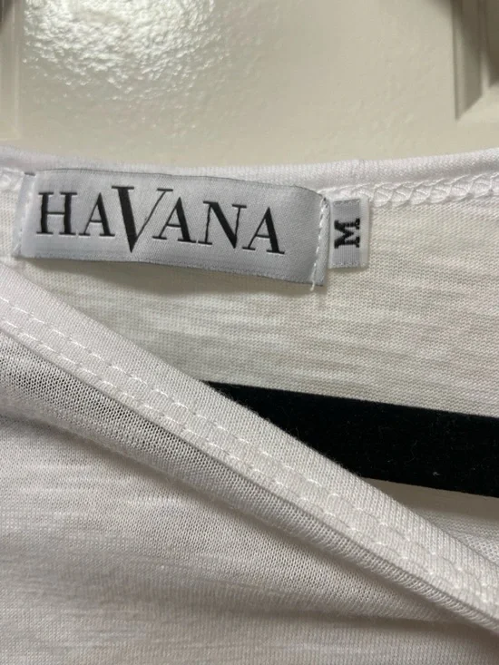 HAVANA White Tee with Black Print - Picture 3 of 3